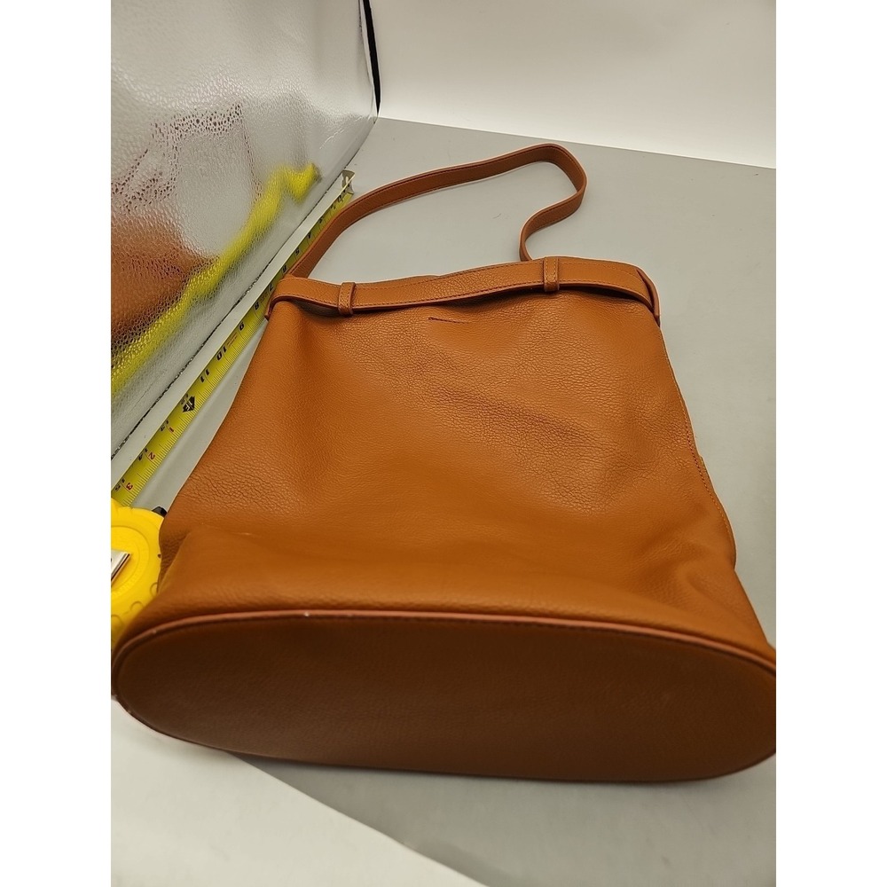 By Anthropologie Bag Brown Lambs Leather Slouchy Shoulder Bag Boho W/Zip Insert - Picture 5 of 7